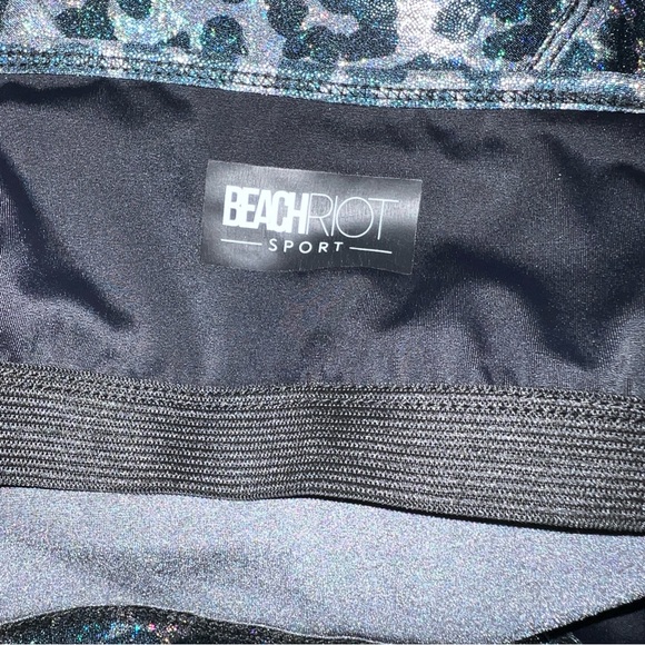 Beach Riot Piper Hologram Leopard Print Leggings & Bralette Set Large - Picture 6 of 7